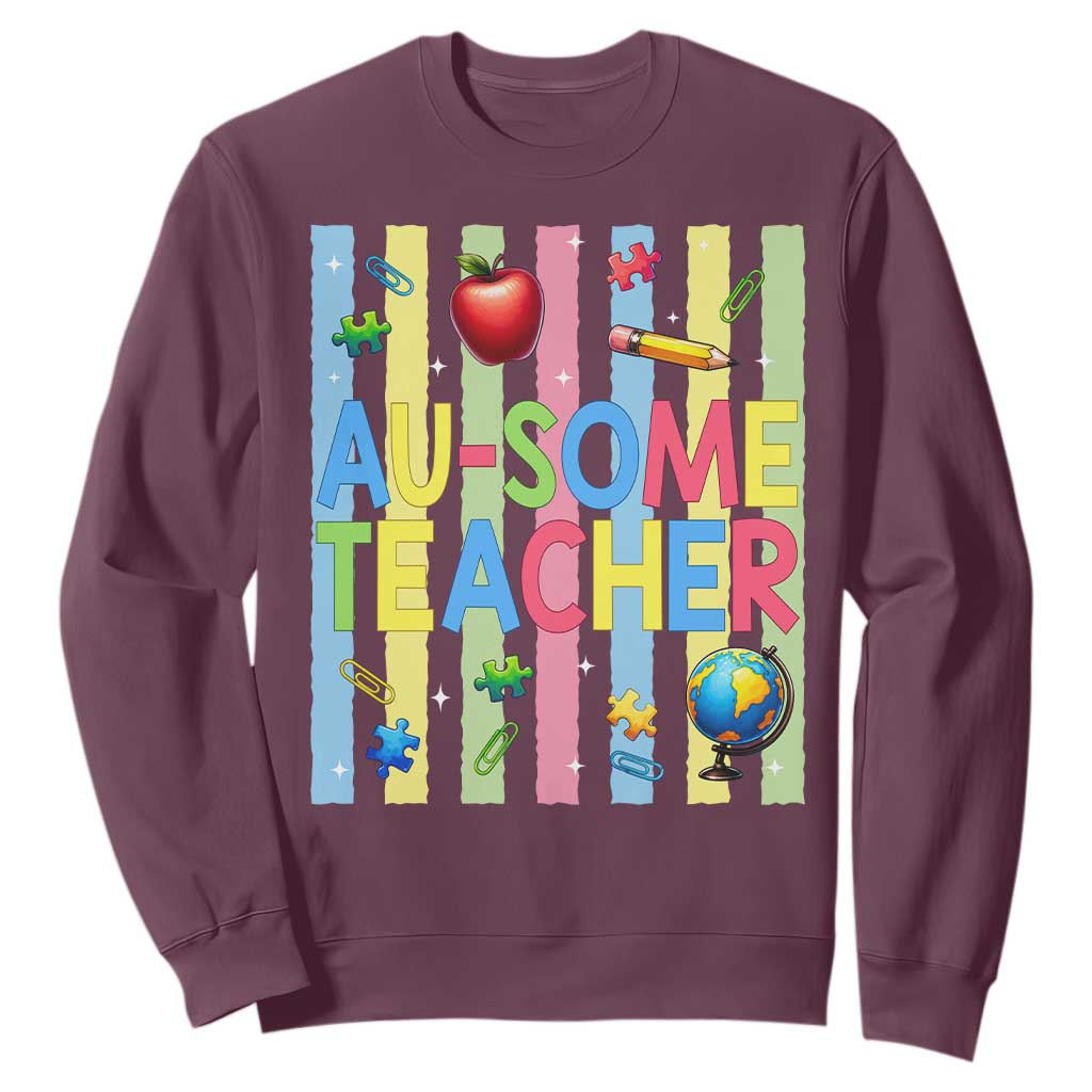 Special Ed Teacher Autism Acceptance Sweatshirt Au Some Teacher