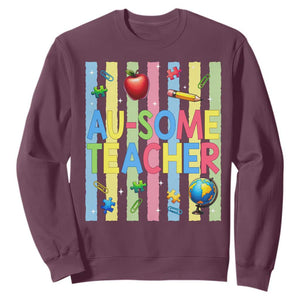 Special Ed Teacher Autism Acceptance Sweatshirt Au Some Teacher