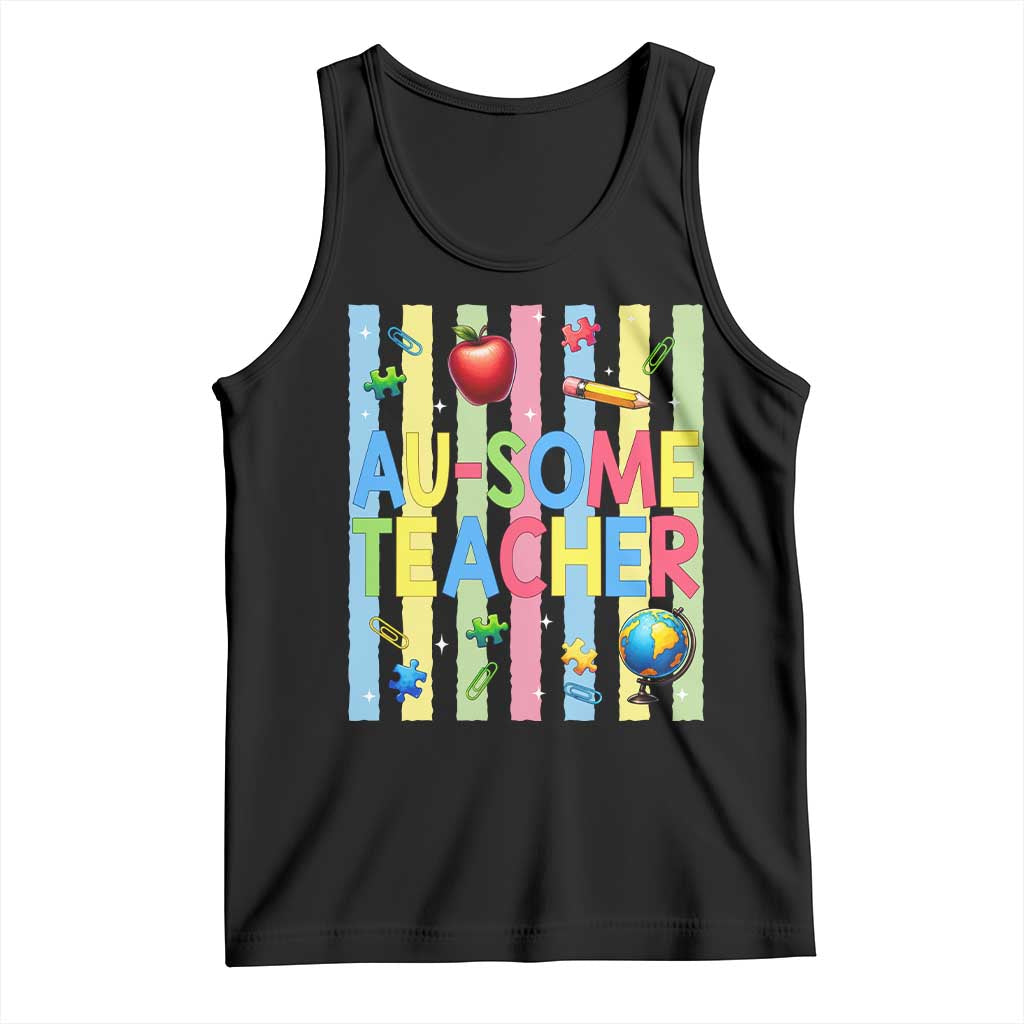 Special Ed Teacher Autism Acceptance Tank Top Au Some Teacher