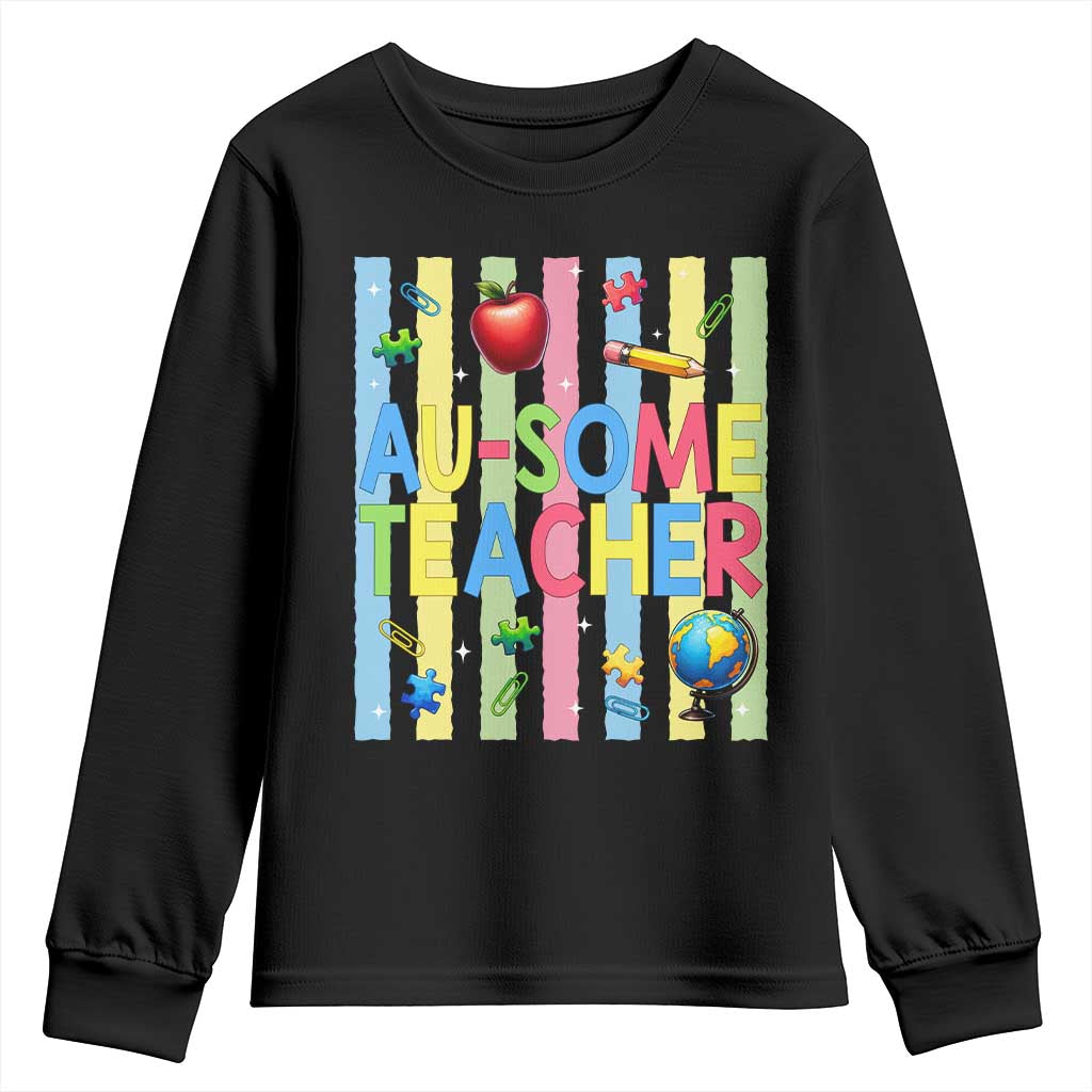 Special Ed Teacher Autism Acceptance Youth Sweatshirt Au Some Teacher