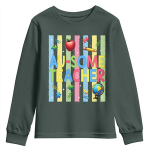 Special Ed Teacher Autism Acceptance Youth Sweatshirt Au Some Teacher