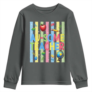 Special Ed Teacher Autism Acceptance Youth Sweatshirt Au Some Teacher