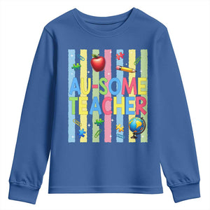 Special Ed Teacher Autism Acceptance Youth Sweatshirt Au Some Teacher