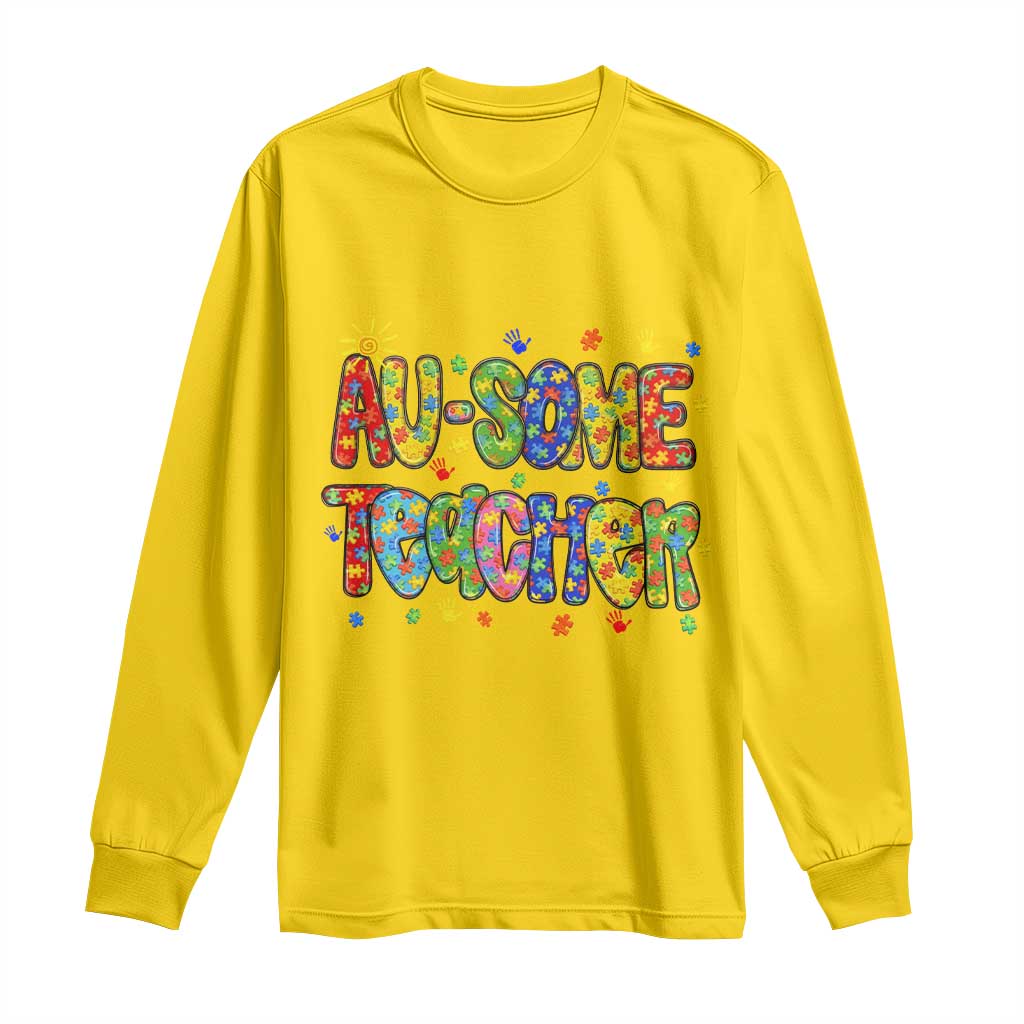 Autism Acceptance Special Education Teacher Long Sleeve Shirt Au Some Teacher