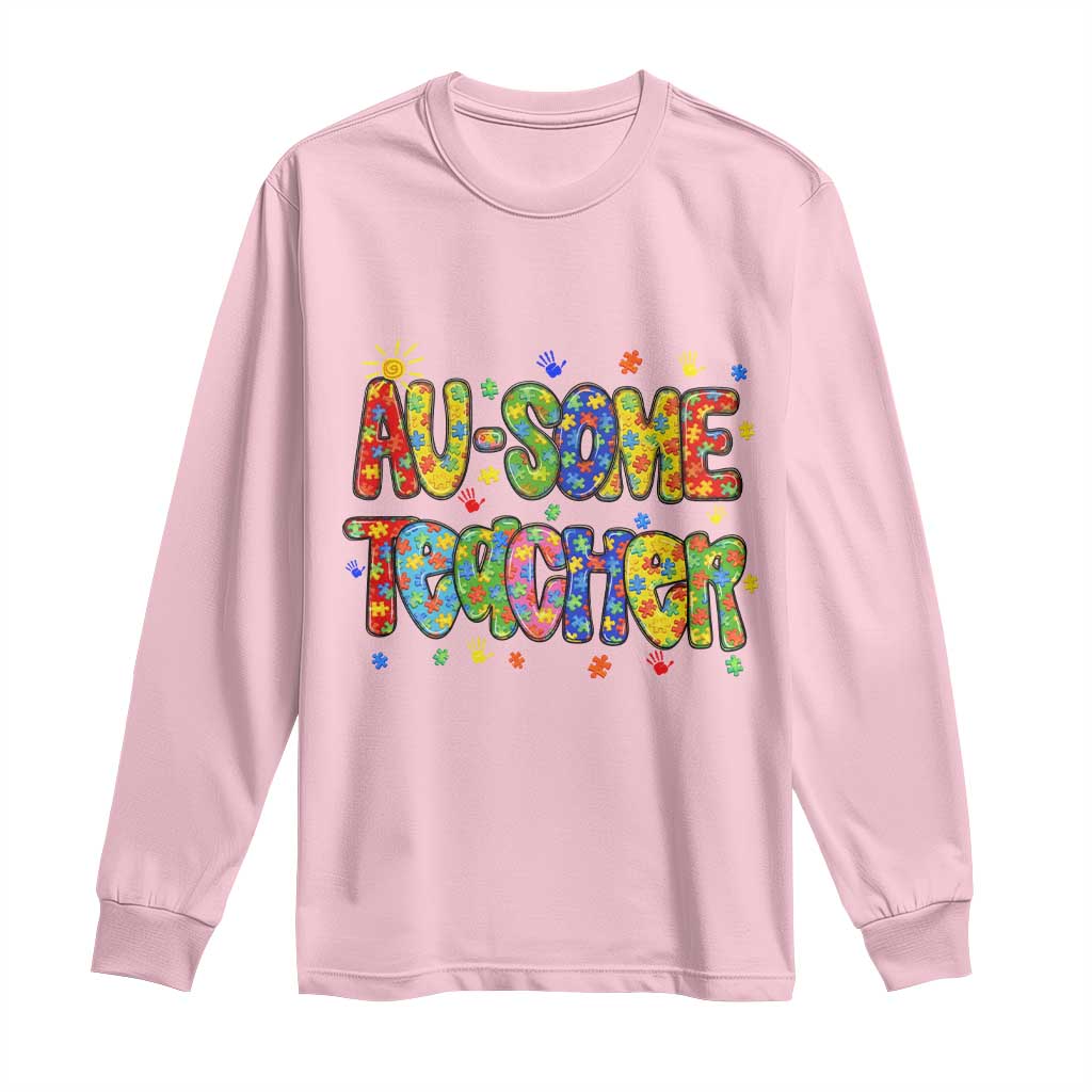 Autism Acceptance Special Education Teacher Long Sleeve Shirt Au Some Teacher