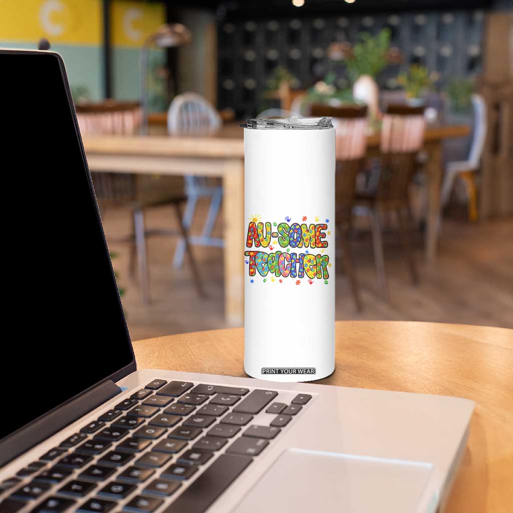 Autism Acceptance Special Education Teacher Skinny Tumbler Au Some Teacher