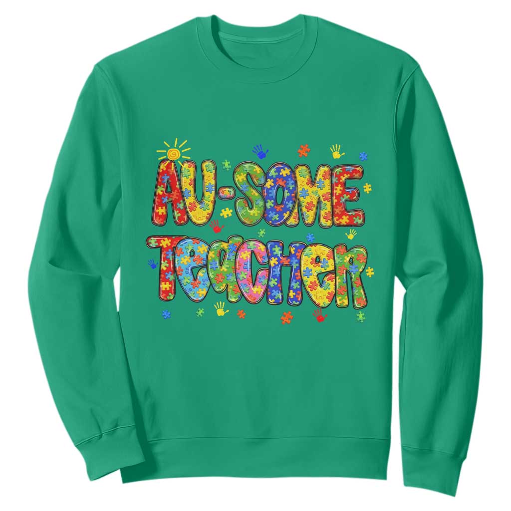 Autism Acceptance Special Education Teacher Sweatshirt Au Some Teacher