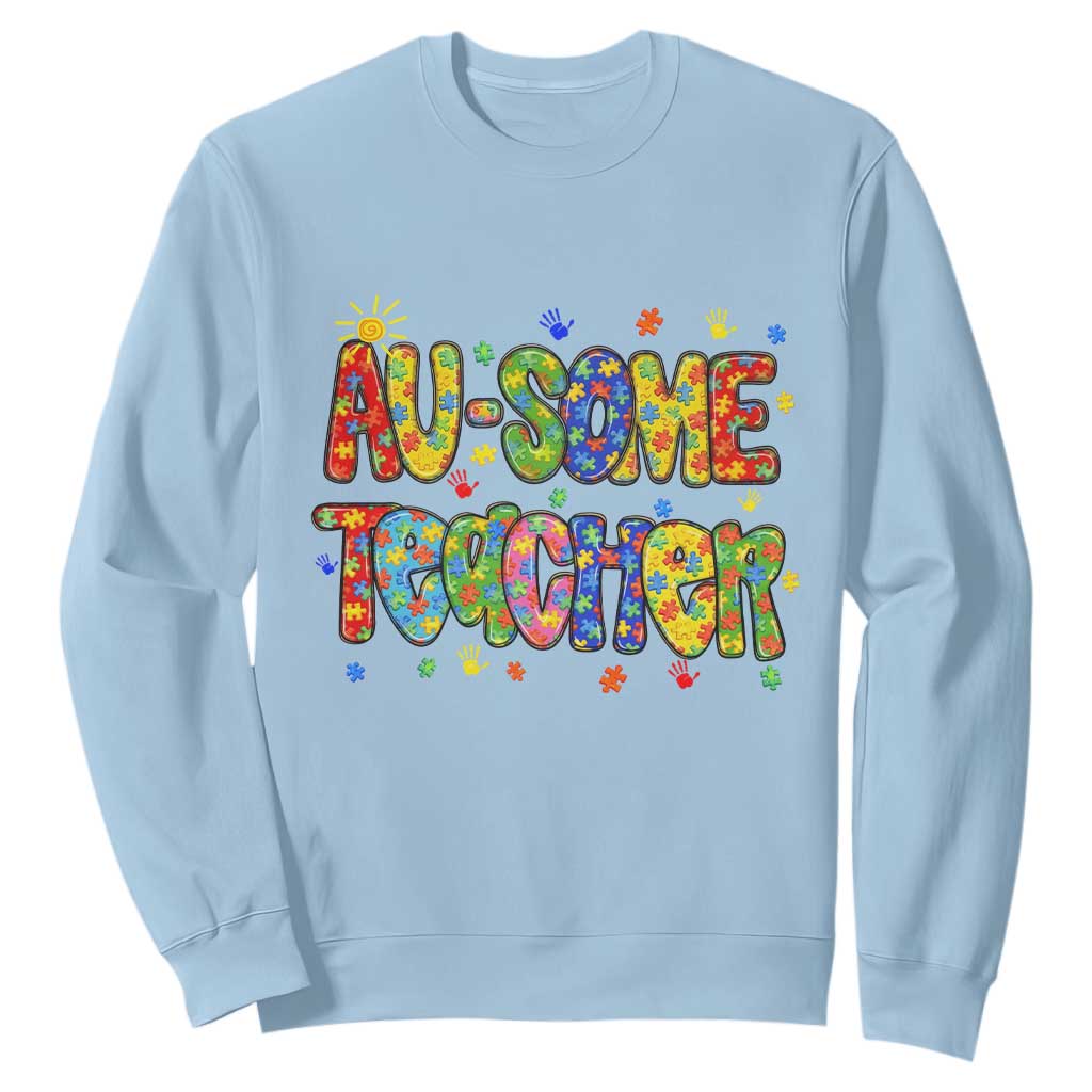 Autism Acceptance Special Education Teacher Sweatshirt Au Some Teacher