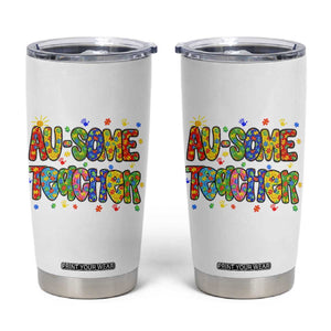 Autism Acceptance Special Education Teacher Tumbler Cup Au Some Teacher