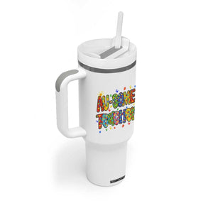 Autism Acceptance Special Education Teacher Tumbler With Handle Au Some Teacher