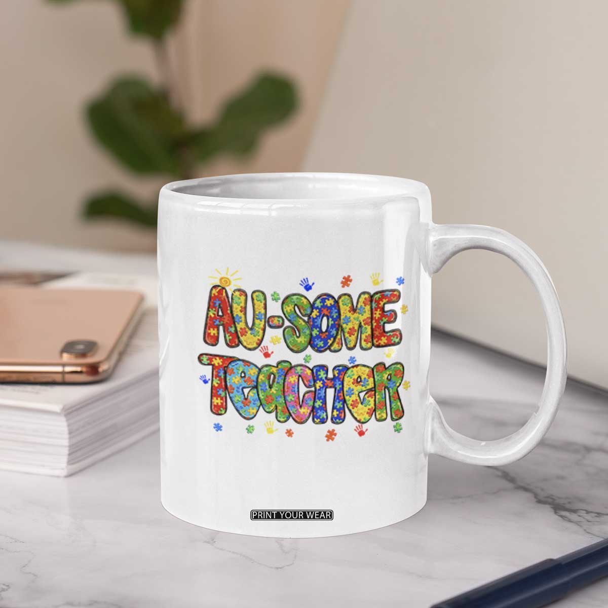 Autism Acceptance Special Education Teacher Coffee Mug Au Some Teacher