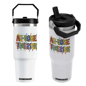 Autism Acceptance Special Education Teacher Flip Straw Tumbler Au Some Teacher