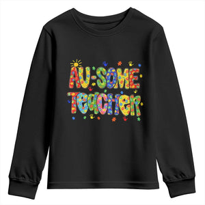 Autism Acceptance Special Education Teacher Youth Sweatshirt Au Some Teacher