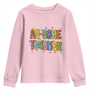 Autism Acceptance Special Education Teacher Youth Sweatshirt Au Some Teacher