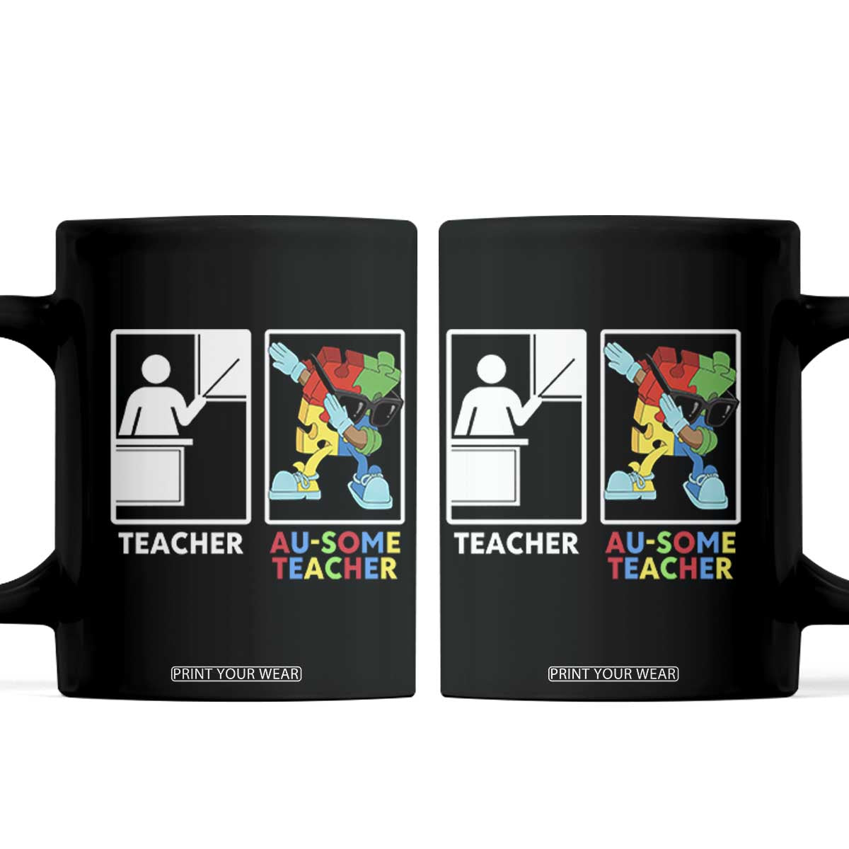 Funny Au Some Teacher Coffee Mug Autism Acceptance Special Education Gift TS12 Black Print Your Wear