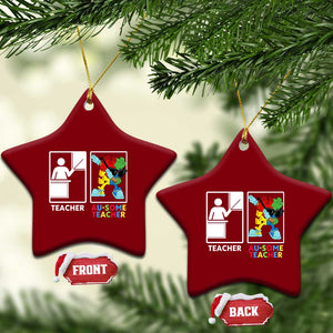 Funny Au Some Teacher Ceramic Ornament Autism Acceptance Special Education Gift