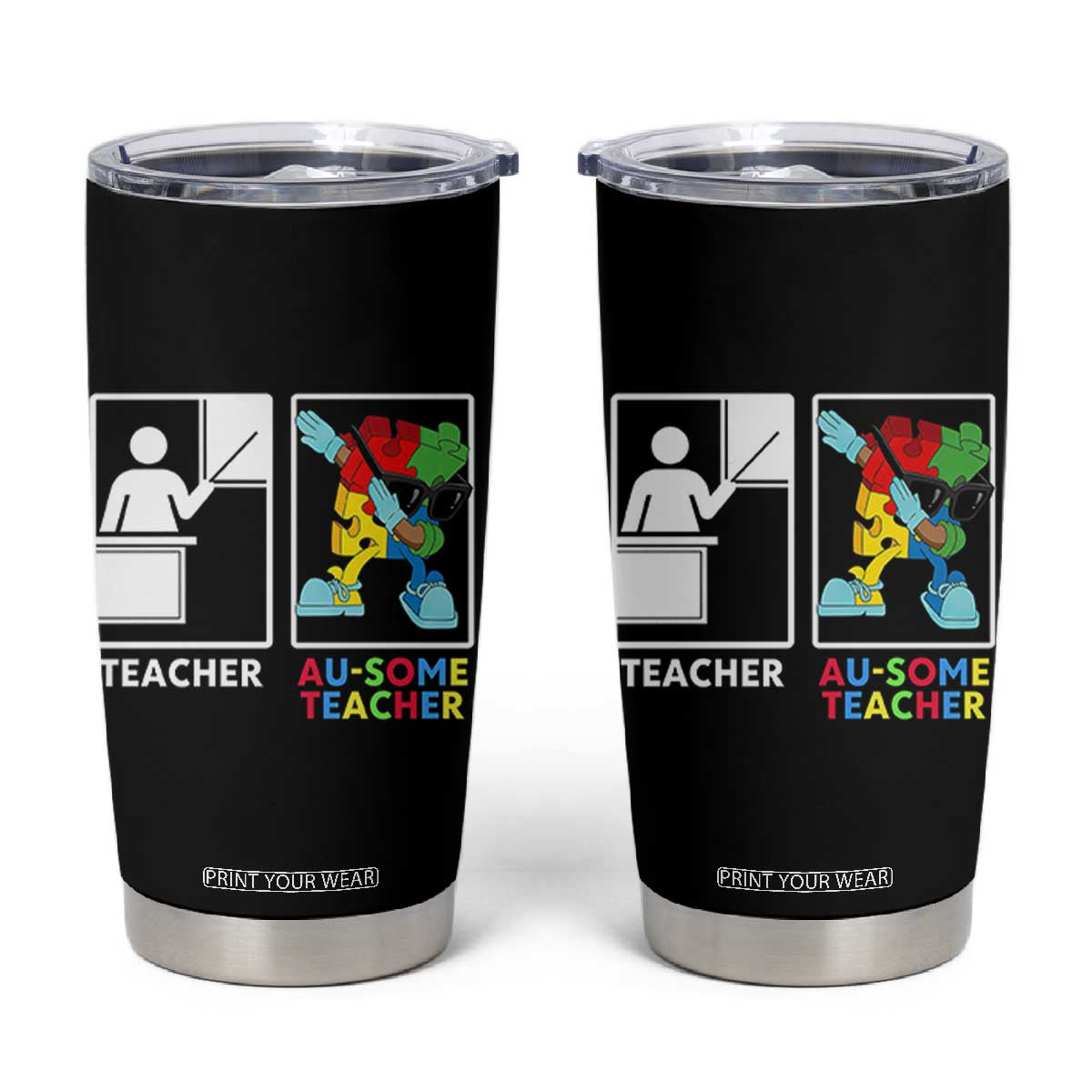 Funny Au Some Teacher Tumbler Cup Autism Acceptance Special Education Gift