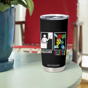 Funny Au Some Teacher Tumbler Cup Autism Acceptance Special Education Gift