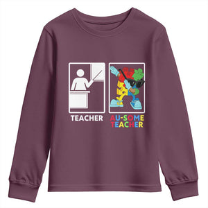 Funny Au Some Teacher Youth Sweatshirt Autism Acceptance Special Education Gift