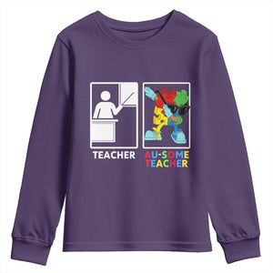 Funny Au Some Teacher Youth Sweatshirt Autism Acceptance Special Education Gift