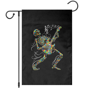 Autism Acceptance Rock Guitar Skeleton Garden Flag Music Lover