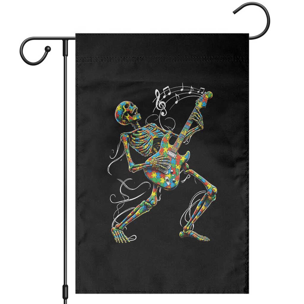 Autism Acceptance Rock Guitar Skeleton Garden Flag Music Lover TS12 Black Print Your Wear