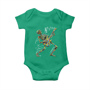 Autism Acceptance Rock Guitar Skeleton Baby Onesie Music Lover