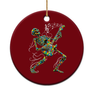 Autism Acceptance Rock Guitar Skeleton Ceramic Ornament Music Lover