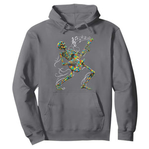 Autism Acceptance Rock Guitar Skeleton Hoodie Music Lover