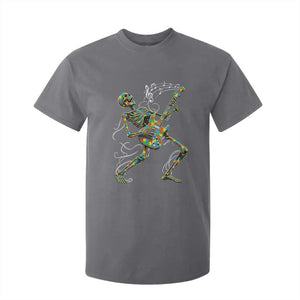 Autism Acceptance Rock Guitar Skeleton T Shirt For Kid Music Lover