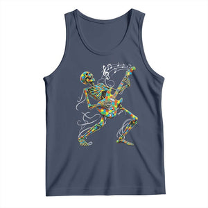 Autism Acceptance Rock Guitar Skeleton Tank Top Music Lover