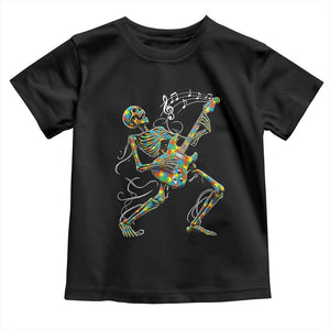 Autism Acceptance Rock Guitar Skeleton Toddler T Shirt Music Lover