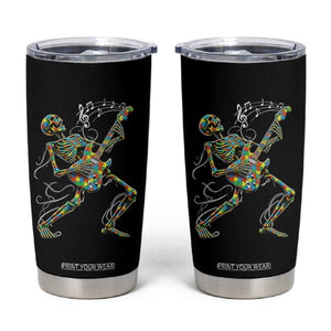 Autism Acceptance Rock Guitar Skeleton Tumbler Cup Music Lover