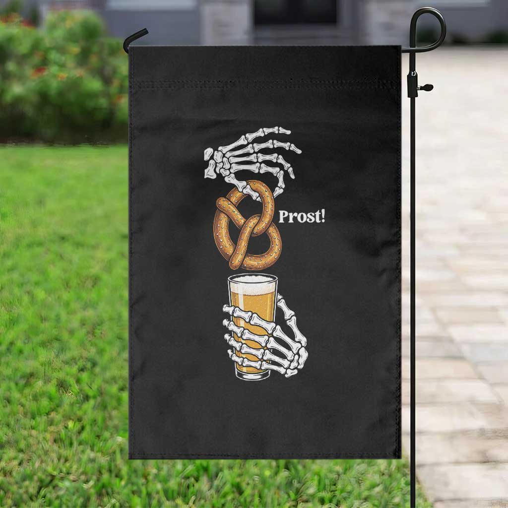 Prost Beer Lover Skeleton Hands German Festival Graphic Garden Flag