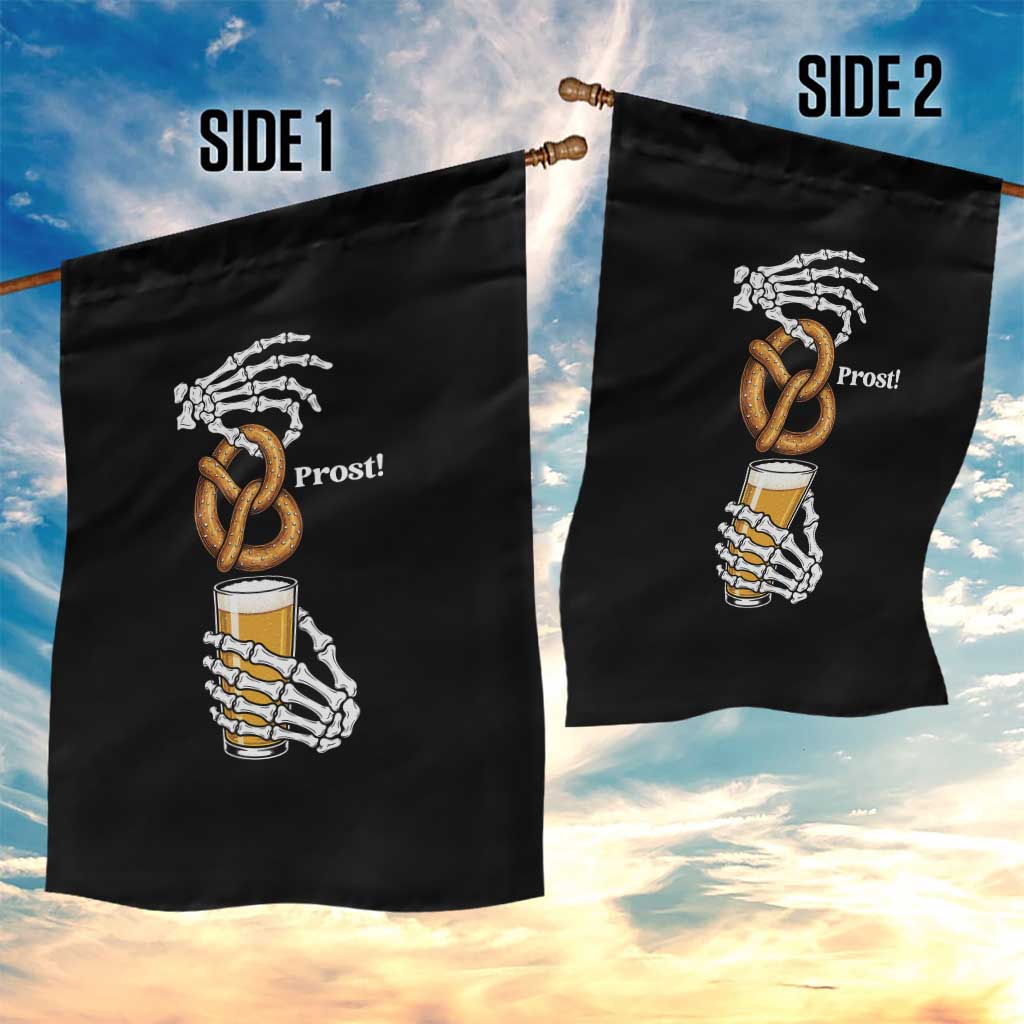 Prost Beer Lover Skeleton Hands German Festival Graphic Garden Flag
