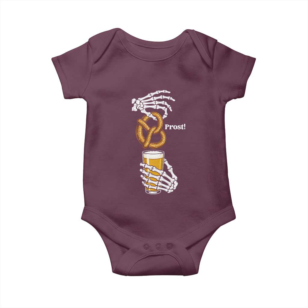 Prost Beer Lover Skeleton Hands German Festival Graphic Baby Onesie