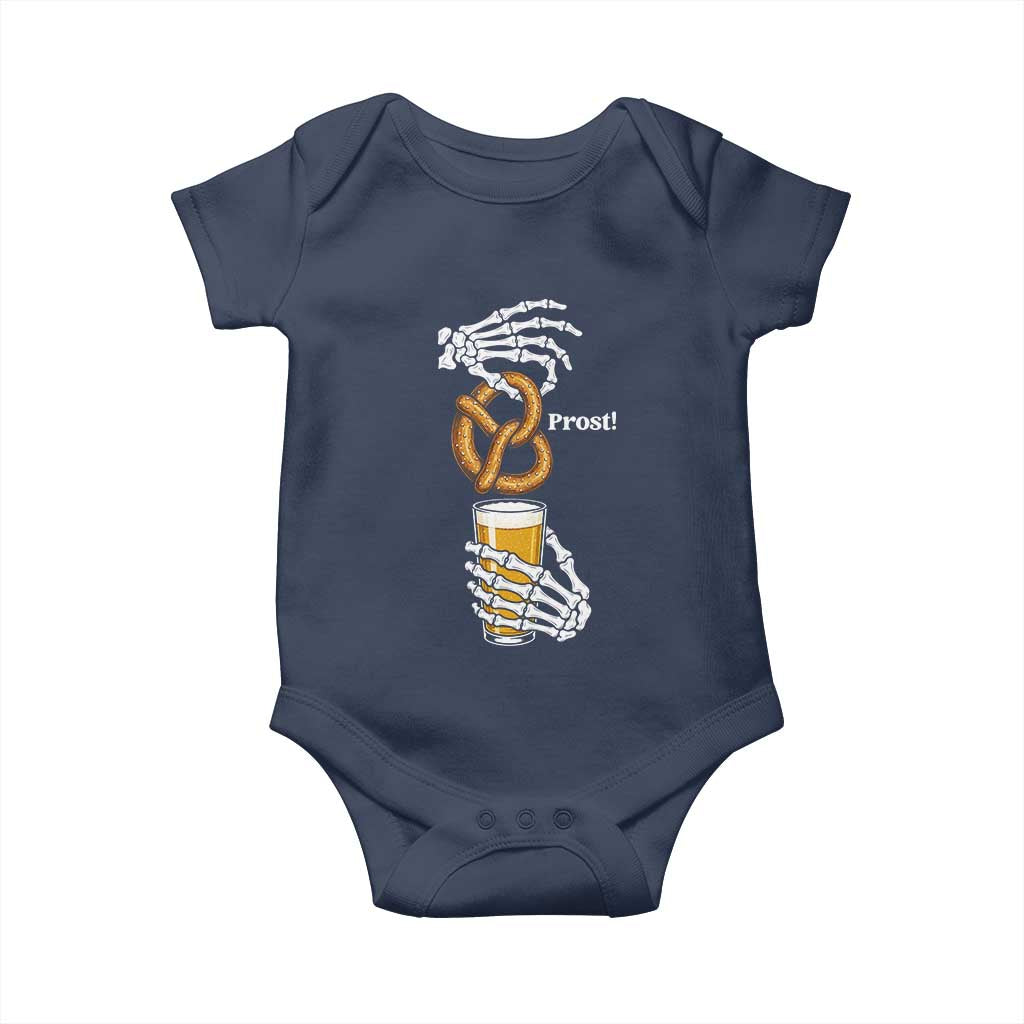 Prost Beer Lover Skeleton Hands German Festival Graphic Baby Onesie
