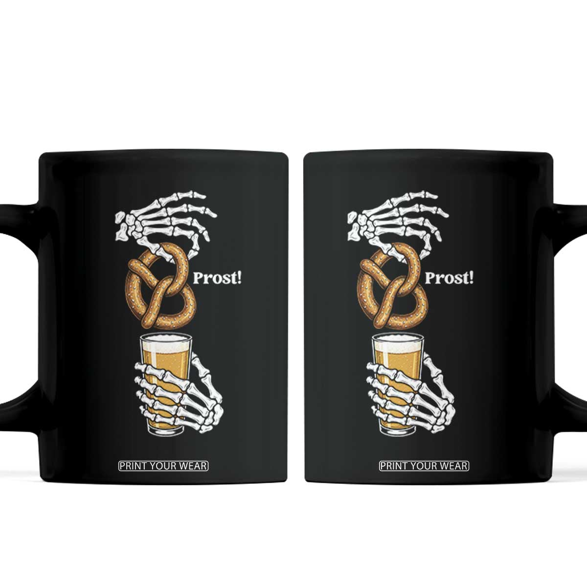 Prost Beer Lover Skeleton Hands German Festival Graphic Coffee Mug TS12 Black Print Your Wear