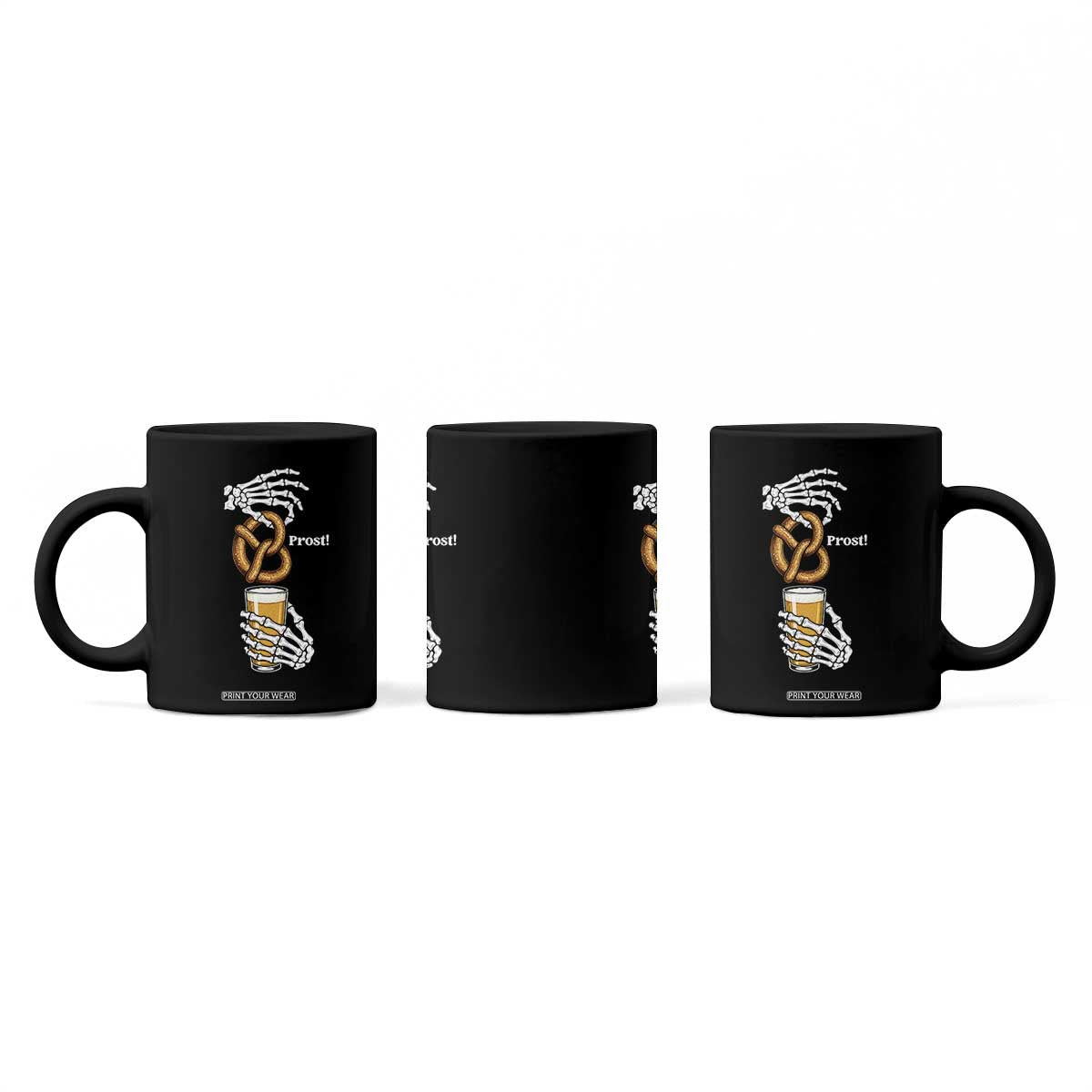 Prost Beer Lover Skeleton Hands German Festival Graphic Coffee Mug