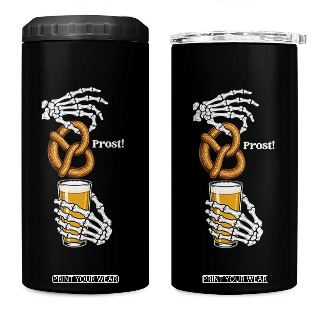 Prost Beer Lover Skeleton Hands German Festival Graphic 4 in 1 Can Cooler Tumbler