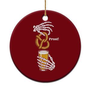 Prost Beer Lover Skeleton Hands German Festival Graphic Ceramic Ornament