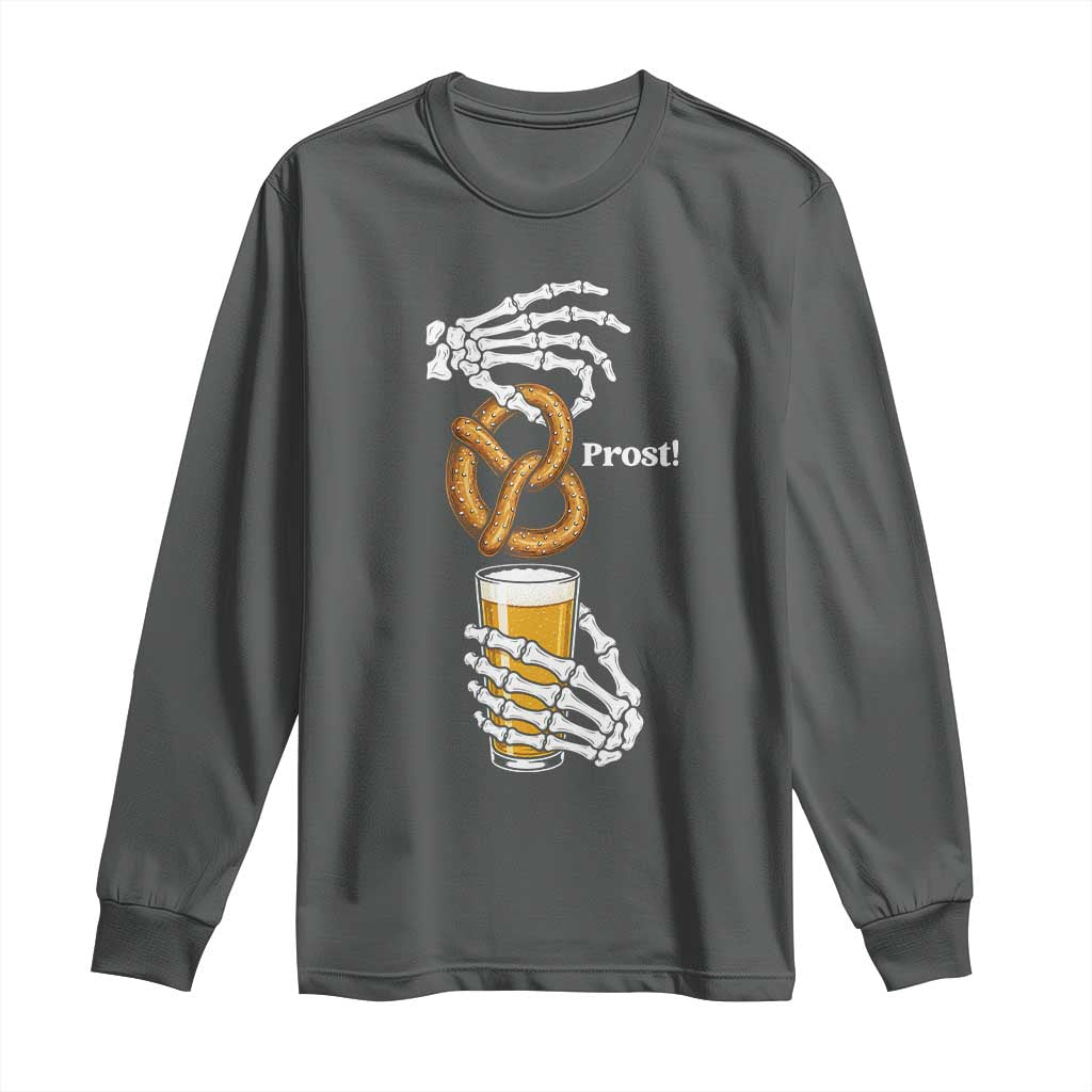 Prost Beer Lover Skeleton Hands German Festival Graphic Long Sleeve Shirt