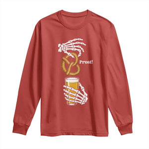 Prost Beer Lover Skeleton Hands German Festival Graphic Long Sleeve Shirt