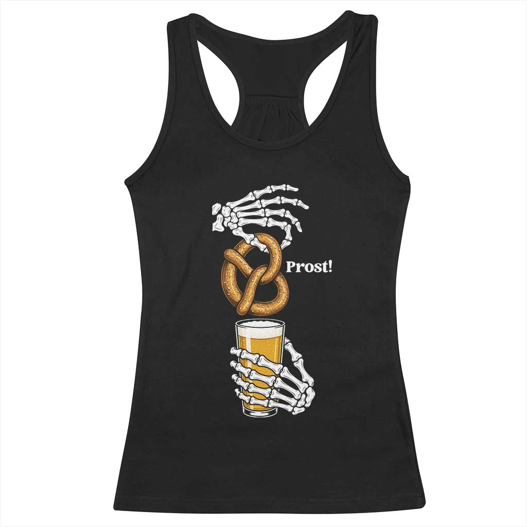 Prost Beer Lover Skeleton Hands German Festival Graphic Racerback Tank Top TS12 Black Print Your Wear
