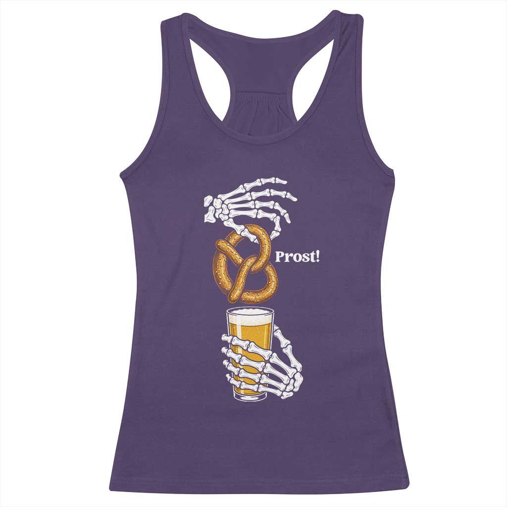 Prost Beer Lover Skeleton Hands German Festival Graphic Racerback Tank Top