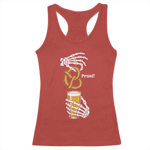 Prost Beer Lover Skeleton Hands German Festival Graphic Racerback Tank Top