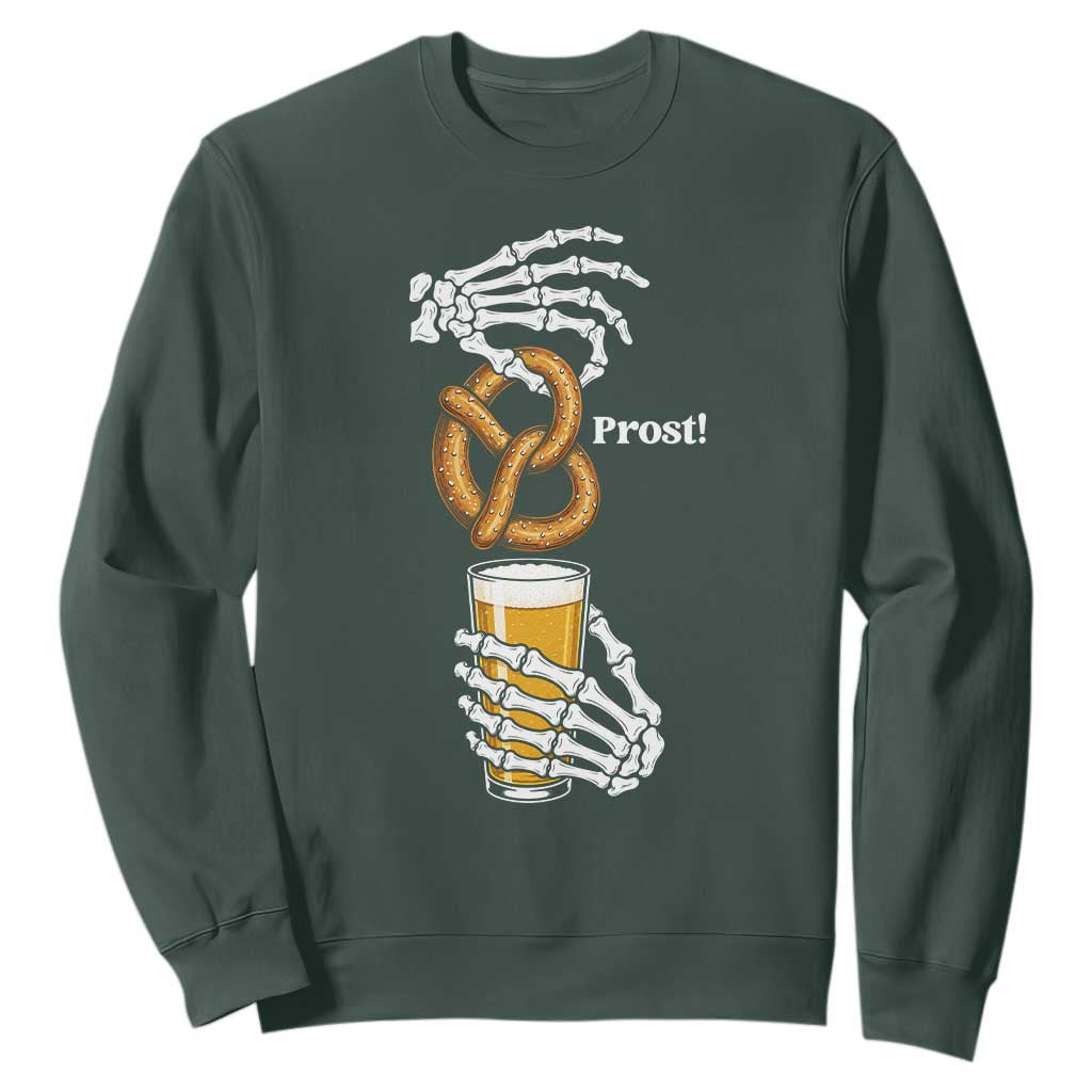 Prost Beer Lover Skeleton Hands German Festival Graphic Sweatshirt