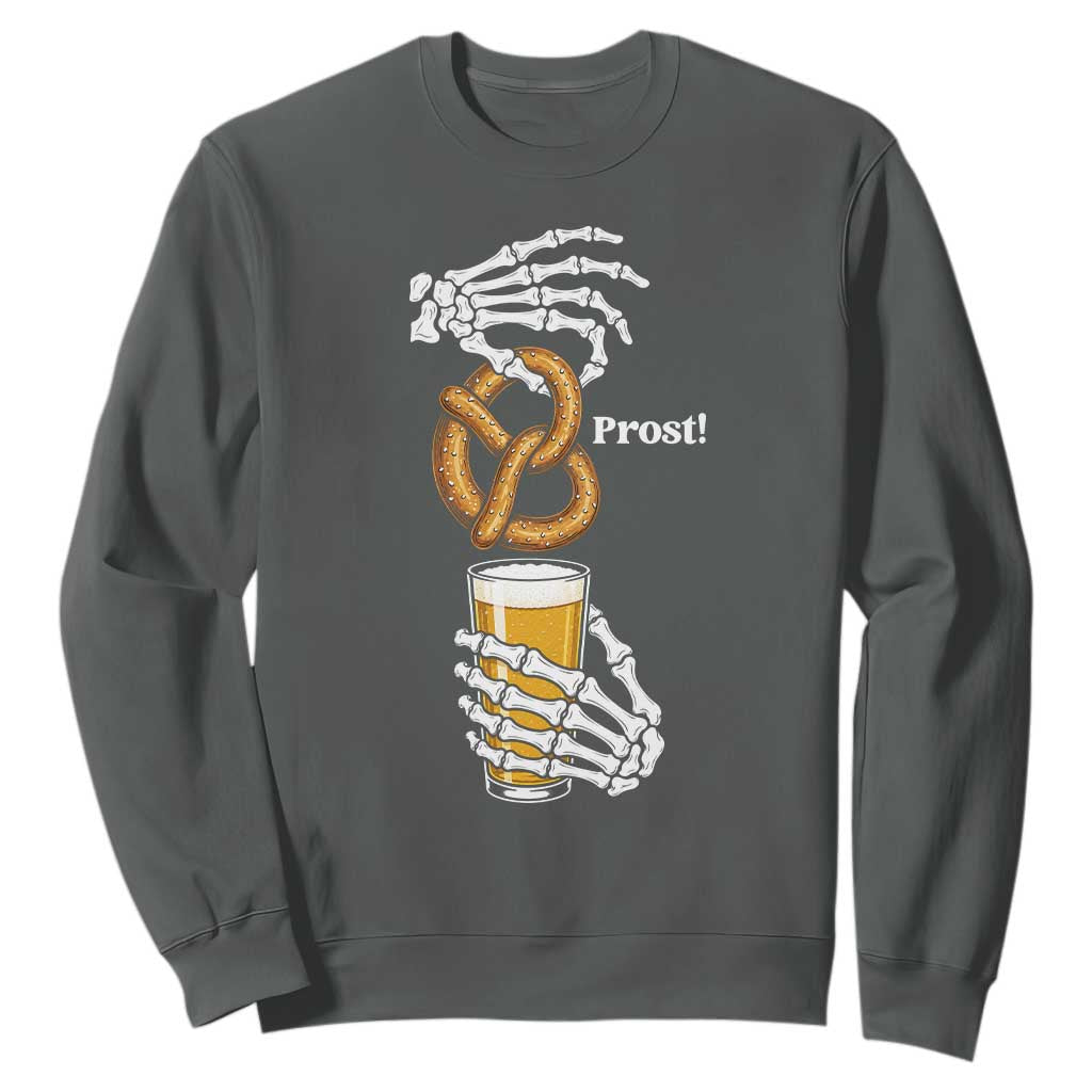 Prost Beer Lover Skeleton Hands German Festival Graphic Sweatshirt