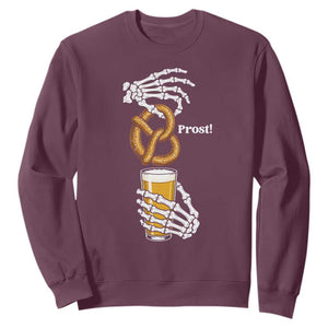 Prost Beer Lover Skeleton Hands German Festival Graphic Sweatshirt