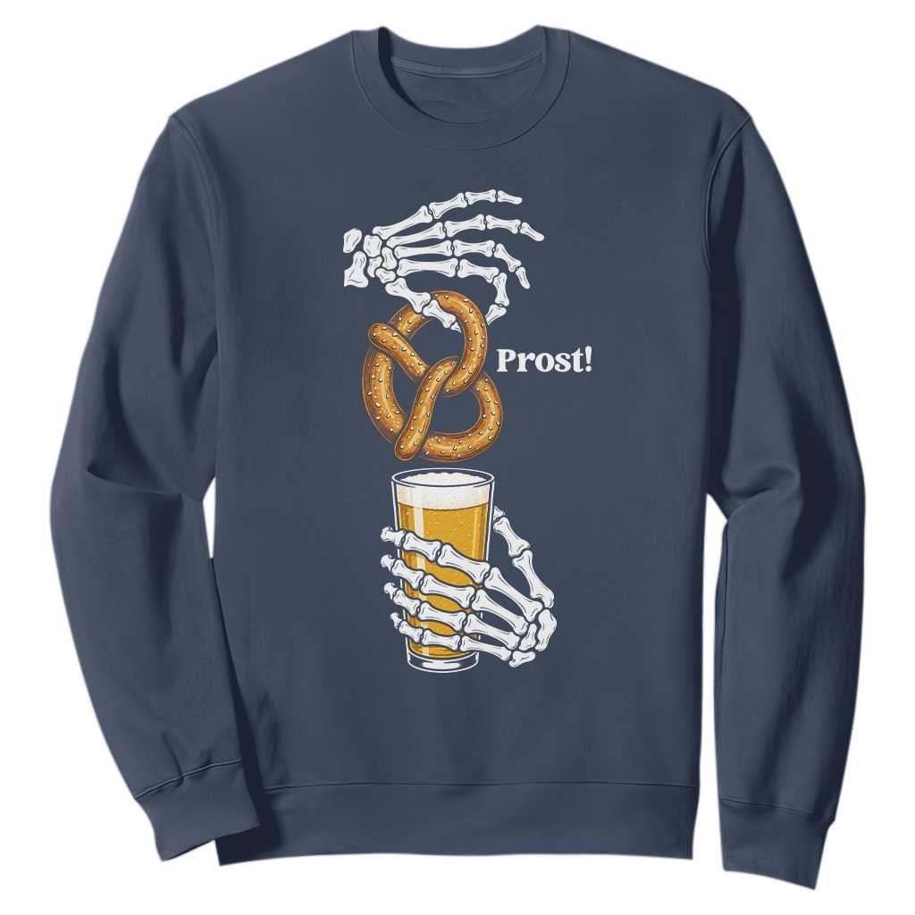 Prost Beer Lover Skeleton Hands German Festival Graphic Sweatshirt